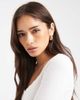 Miss Selfridge Miss Selfridge long sleeve top with scallop trim in cream-White - 3