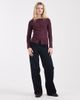 Miss Selfridge Miss Selfridge longer line ribbed cardigan in plum-Green - 2