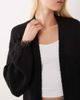 Miss Selfridge Miss Selfridge maxi-length cardigan with lace cuff detailing in black - 2