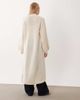Miss Selfridge Miss Selfridge maxi-length cardigan with lace cuff detailing in oatmeal-Brown - 3