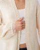 Miss Selfridge Miss Selfridge maxi-length cardigan with lace cuff detailing in oatmeal-Brown - 4
