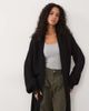 Miss Selfridge Miss Selfridge maxi cardigan with lace cuff detail in black - 3