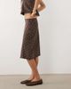 Miss Selfridge Miss Selfridge midi skirt with lace trim in polka dot print-Brown - 2