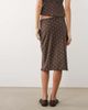 Miss Selfridge Miss Selfridge midi skirt with lace trim in polka dot print-Brown - 3