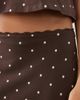 Miss Selfridge Miss Selfridge midi skirt with lace trim in polka dot print-Brown - 4