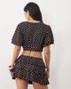 Miss Selfridge Miss Selfridge mini rara skort in chocolate polka dot - part of a set-Brown - 4
