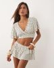 Miss Selfridge Miss Selfridge mini rara skort in polka dot print - part of a set-White - 1