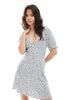 Miss Selfridge Miss Selfridge mini spun tea dress in light blue ditsy-Multi - 2