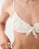 Miss Selfridge Miss Selfridge mix and match scrunchie bikini top in cream-White - 2