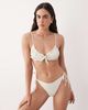 Miss Selfridge Miss Selfridge mix and match scrunchie bikini top in cream-White - 3