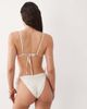 Miss Selfridge Miss Selfridge mix and match scrunchie bikini top in cream-White - 4
