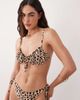 Miss Selfridge Miss Selfridge mix and match scrunchie bikini top in leopard-Multi - 3