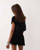 Miss Selfridge Miss Selfridge off-shoulder romper with flared shorts in black - 4