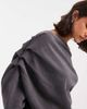Miss Selfridge Miss Selfridge off-the-shoulder pleated sweatshirt in charcoal gray acid wash - 2