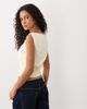 Miss Selfridge Miss Selfridge off shoulder top in yellow with brooch detail - 4