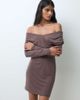 Miss Selfridge Miss Selfridge off shoulder wrap mini dress-Brown - 1