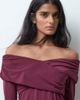 Miss Selfridge Miss Selfridge off shoulder wrap top-Brown - 2