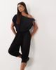 Miss Selfridge Miss Selfridge off the shoulder capri jumpsuit in black - 1