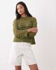 Miss Selfridge Miss Selfridge open crochet stitch sweater in olive-Green - 1