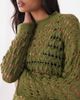 Miss Selfridge Miss Selfridge open crochet stitch sweater in olive-Green - 3