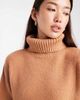 Miss Selfridge Miss Selfridge oversized turtle neck slit hem sweater in camel-Neutral - 3