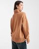 Miss Selfridge Miss Selfridge oversized turtle neck slit hem sweater in camel-Neutral - 4