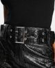 Miss Selfridge Miss Selfridge patent croc mid rise belted mini skirt in black - 2