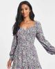 Miss Selfridge Miss Selfridge Petite corset detail ruffle mini tea dress in ditsy print-Multi - 1
