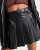 Miss Selfridge Miss Selfridge petite faux leather kilt in black - 3
