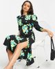 Miss Selfridge Miss Selfridge Petite half sleeve midi dress in green floral print-Multi - 1