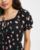 Miss Selfridge Miss Selfridge Petite shirred waist romper in black stamp rose - 2