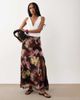 Miss Selfridge Miss Selfridge picot trim midi skirt in blurred floral-Multi - 1