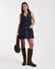 Miss Selfridge Miss Selfridge pinafore denim dress in indigo-Navy - 1
