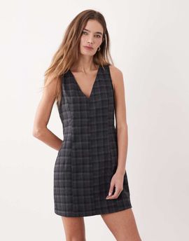 Miss Selfridge Miss Selfridge pinafore dress in plaid-Multi