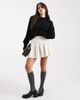Miss Selfridge Miss Selfridge pleated knit mini skirt in cream-White - 2