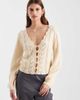 Miss Selfridge Miss Selfridge pointelle faux pearl detail sweater in buttermilk-Yellow - 1