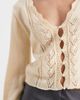 Miss Selfridge Miss Selfridge pointelle faux pearl detail sweater in buttermilk-Yellow - 2
