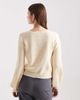Miss Selfridge Miss Selfridge pointelle faux pearl detail sweater in buttermilk-Yellow - 4