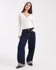 Miss Selfridge Miss Selfridge pointelle wrap top in cream-White - 2