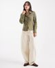 Miss Selfridge Miss Selfridge poplin fitted shirt in olive stripe-Green - 2