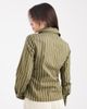 Miss Selfridge Miss Selfridge poplin fitted shirt in olive stripe-Green - 3