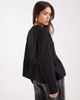 Miss Selfridge Miss Selfridge poplin mix ruffle hem T-shirt-Black - 2