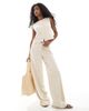 Miss Selfridge Miss Selfridge premium soft rib vest in ivory - part of a set-Brown - 2