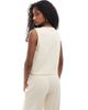 Miss Selfridge Miss Selfridge premium soft rib vest in ivory - part of a set-Brown - 3
