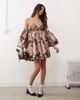 Miss Selfridge Miss Selfridge puff sleeve bardot dress in jacquard print-Multi - 1