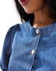 Miss Selfridge Miss Selfridge puff sleeve denim top in mid blue - 4
