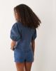 Miss Selfridge Miss Selfridge puff sleeve denim top in mid blue wash - part of a set - 3