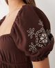 Miss Selfridge Miss Selfridge puff sleeve maxi dress with embroidery in chocolate brown - 4