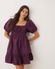 Miss Selfridge Miss Selfridge puff sleeve mini dress in plum-Purple - 1