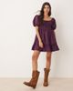 Miss Selfridge Miss Selfridge puff sleeve mini dress in plum-Purple - 2